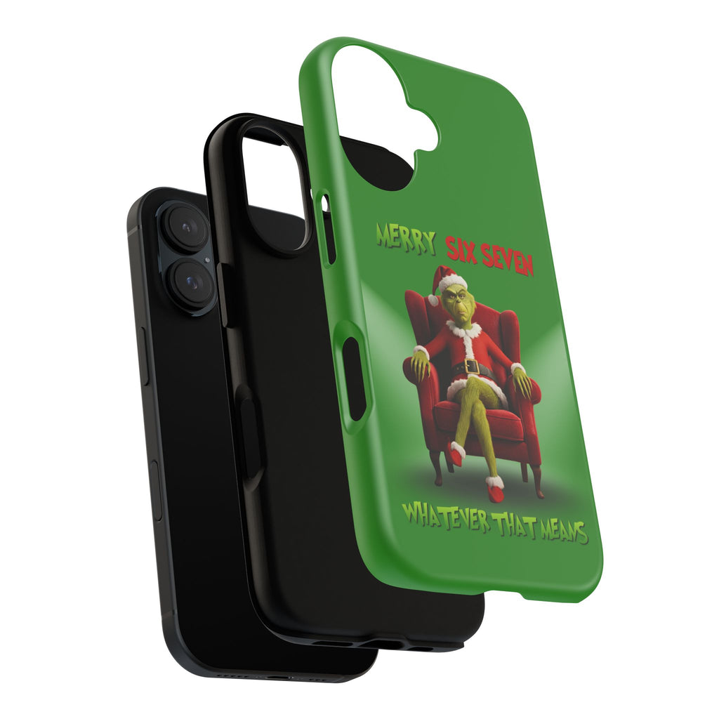 Green Phone Case - The Grinch Six Seven Meme Tough Case