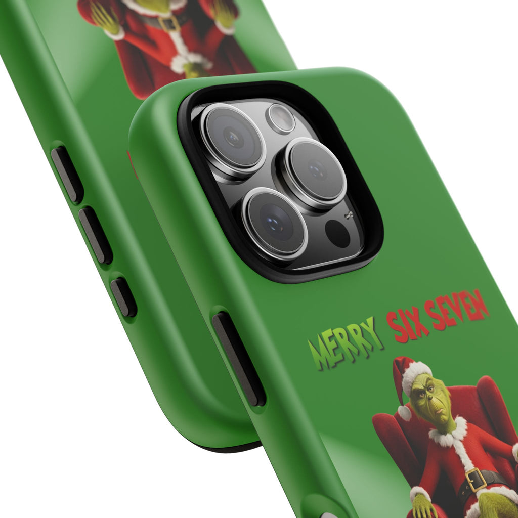 Green Phone Case - The Grinch Six Seven Meme Tough Case