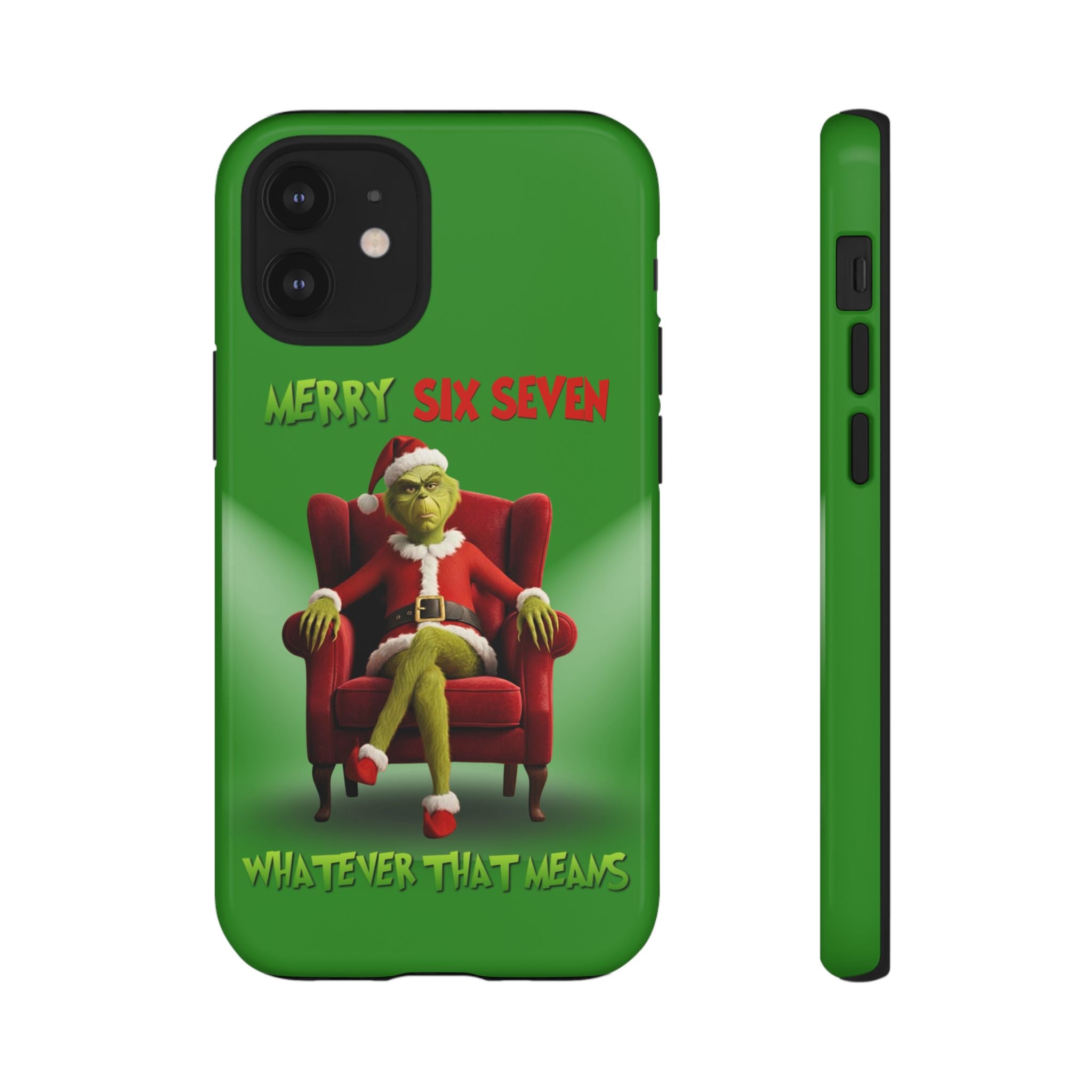 Green Phone Case - The Grinch Six Seven Meme Tough Case