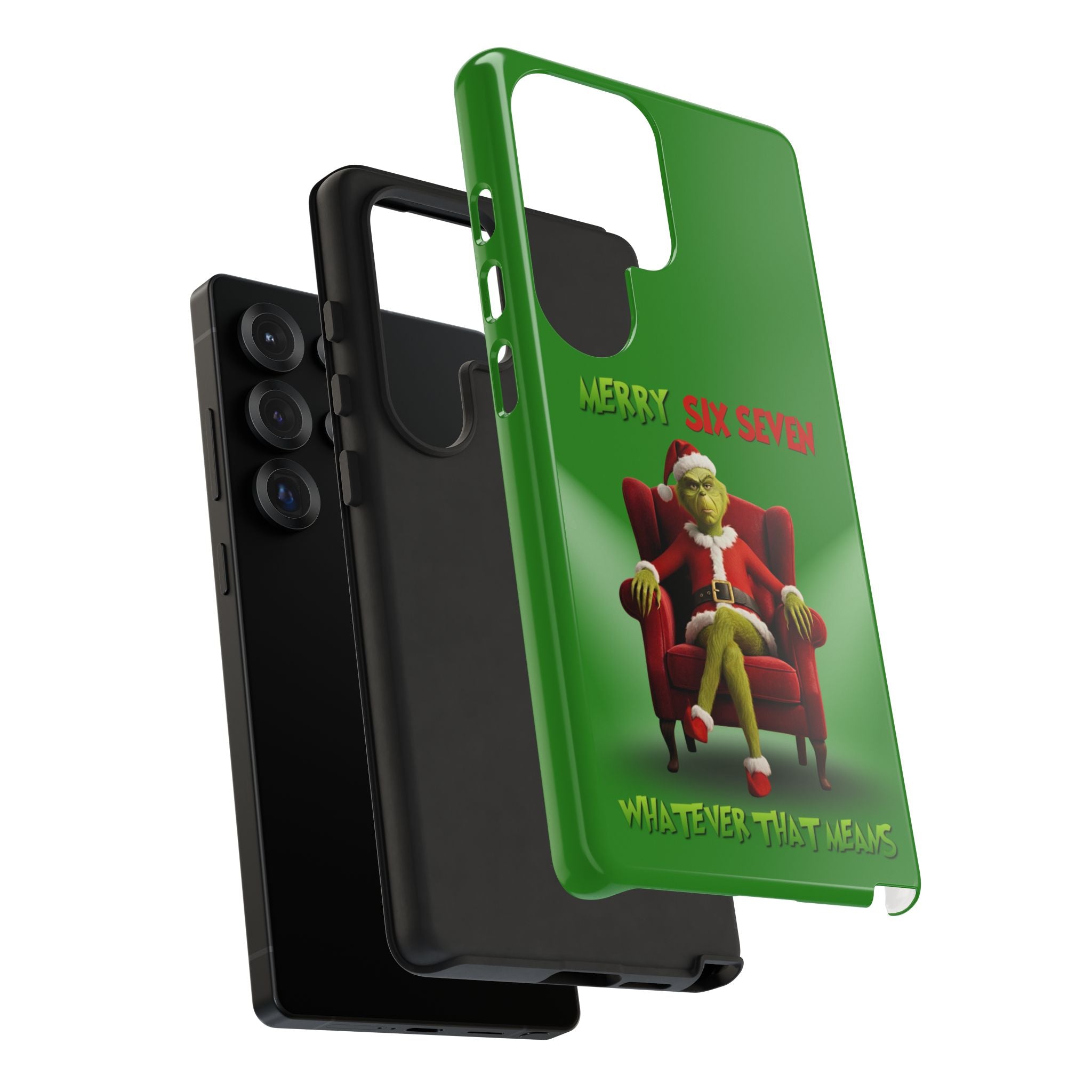 Green Phone Case - The Grinch Six Seven Meme Tough Case