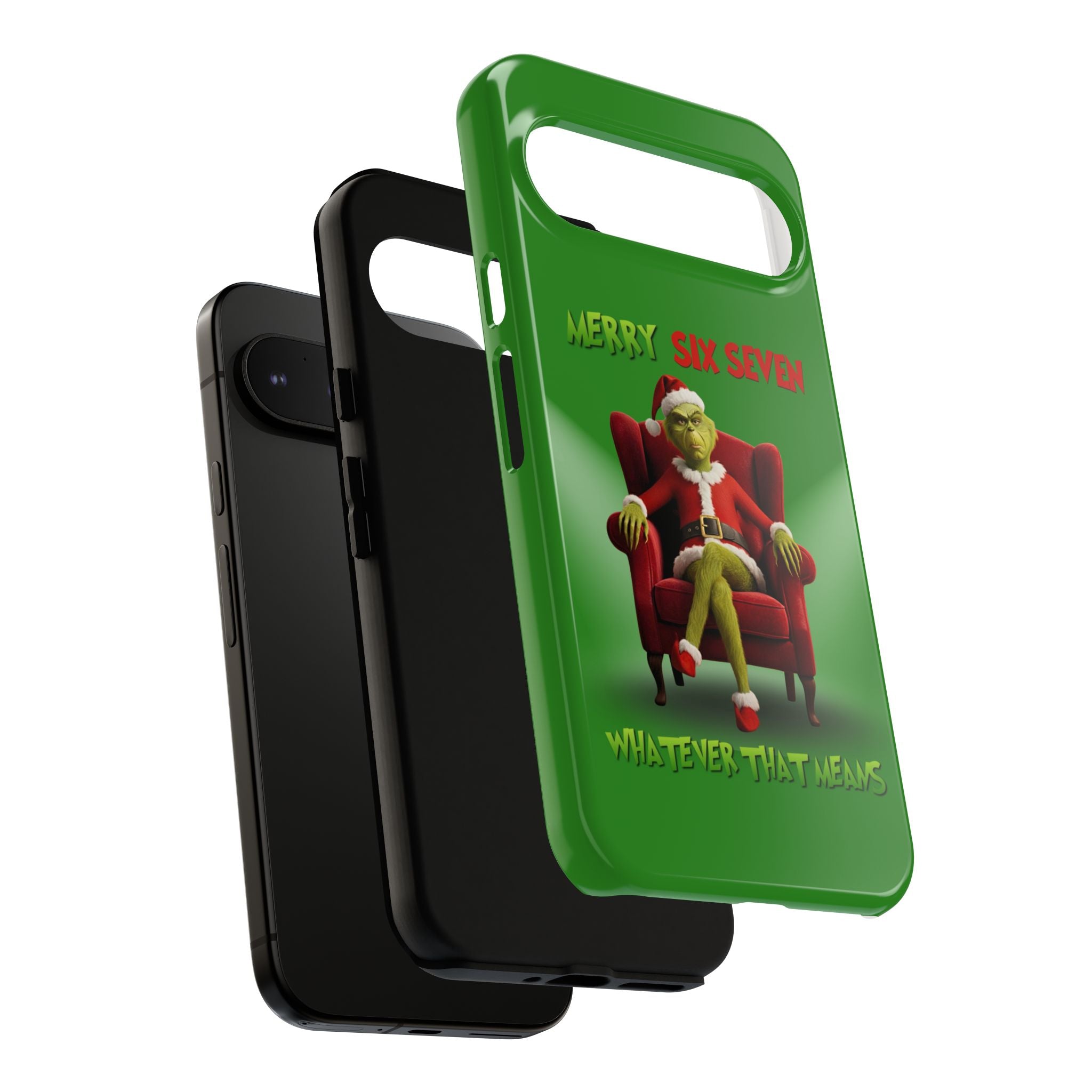 Green Phone Case - The Grinch Six Seven Meme Tough Case