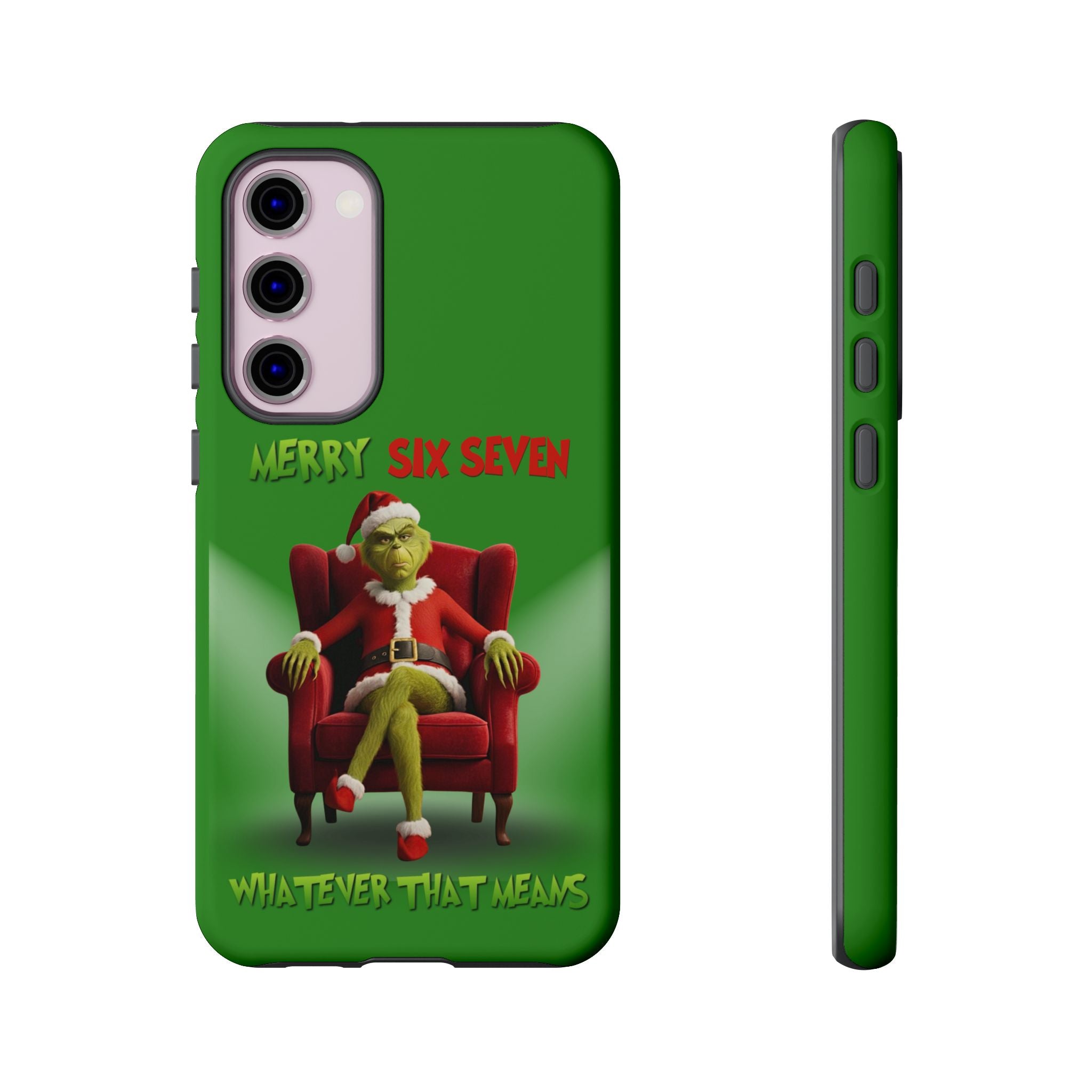Green Phone Case - The Grinch Six Seven Meme Tough Case