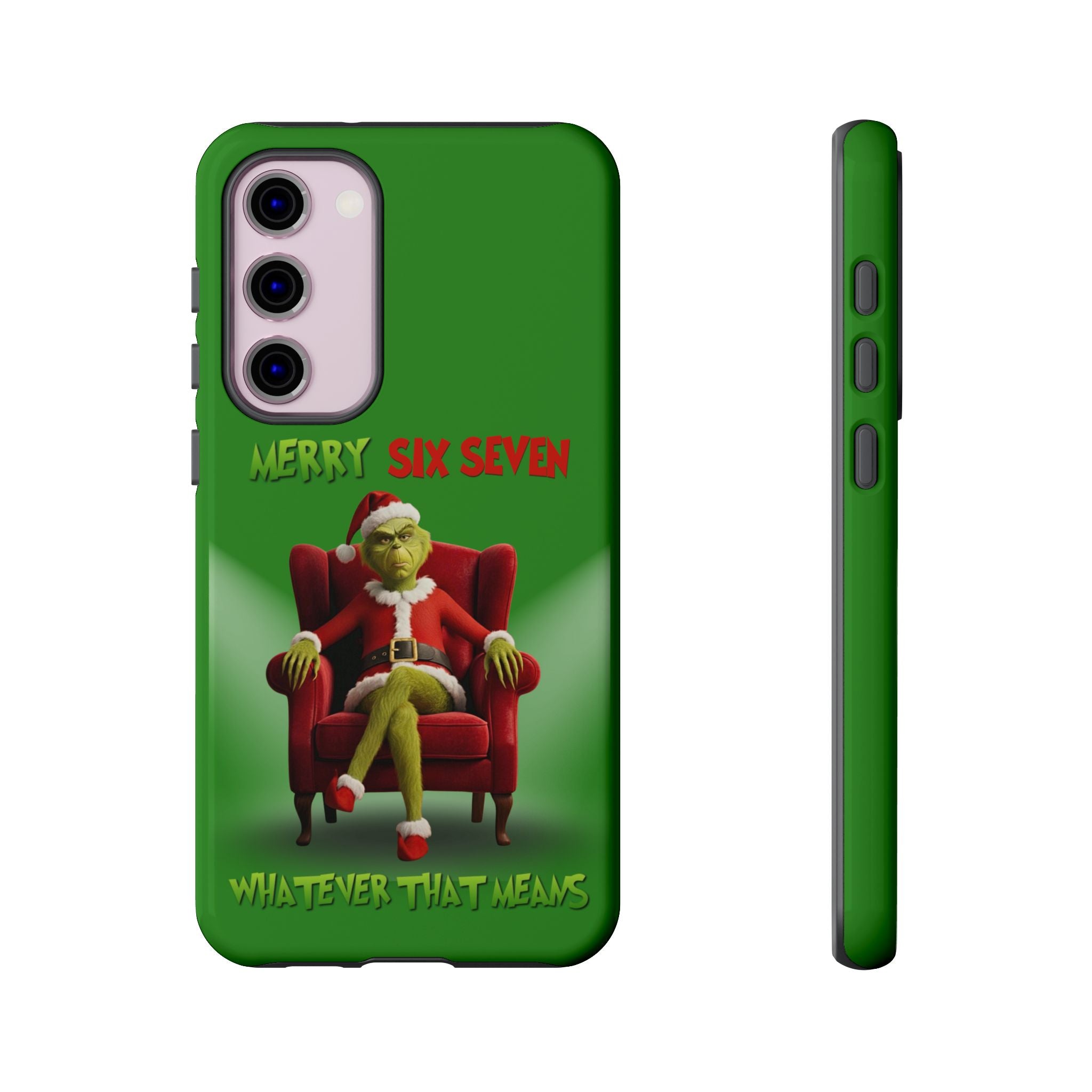 Green Phone Case - The Grinch Six Seven Meme Tough Case