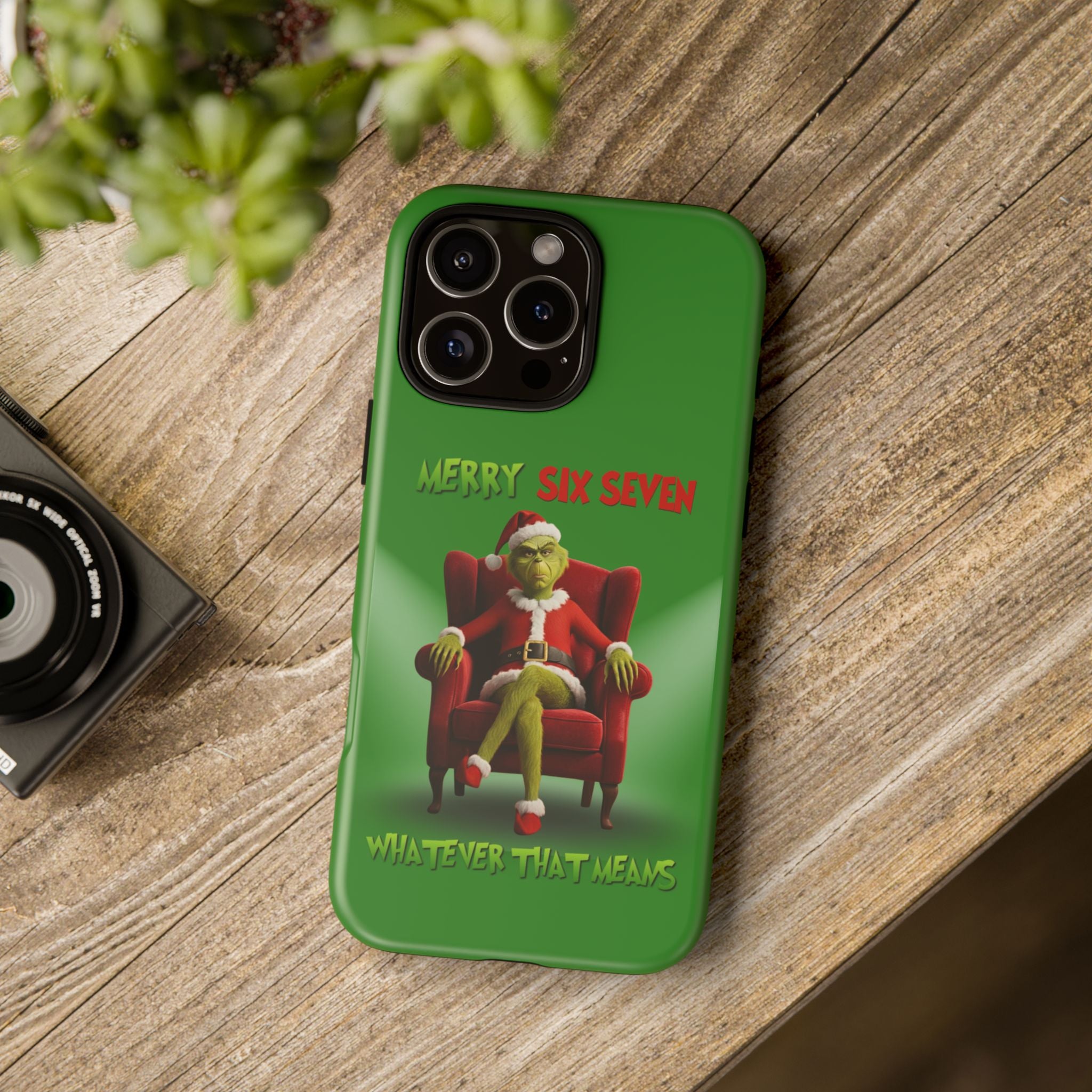 Green Phone Case - The Grinch Six Seven Meme Tough Case