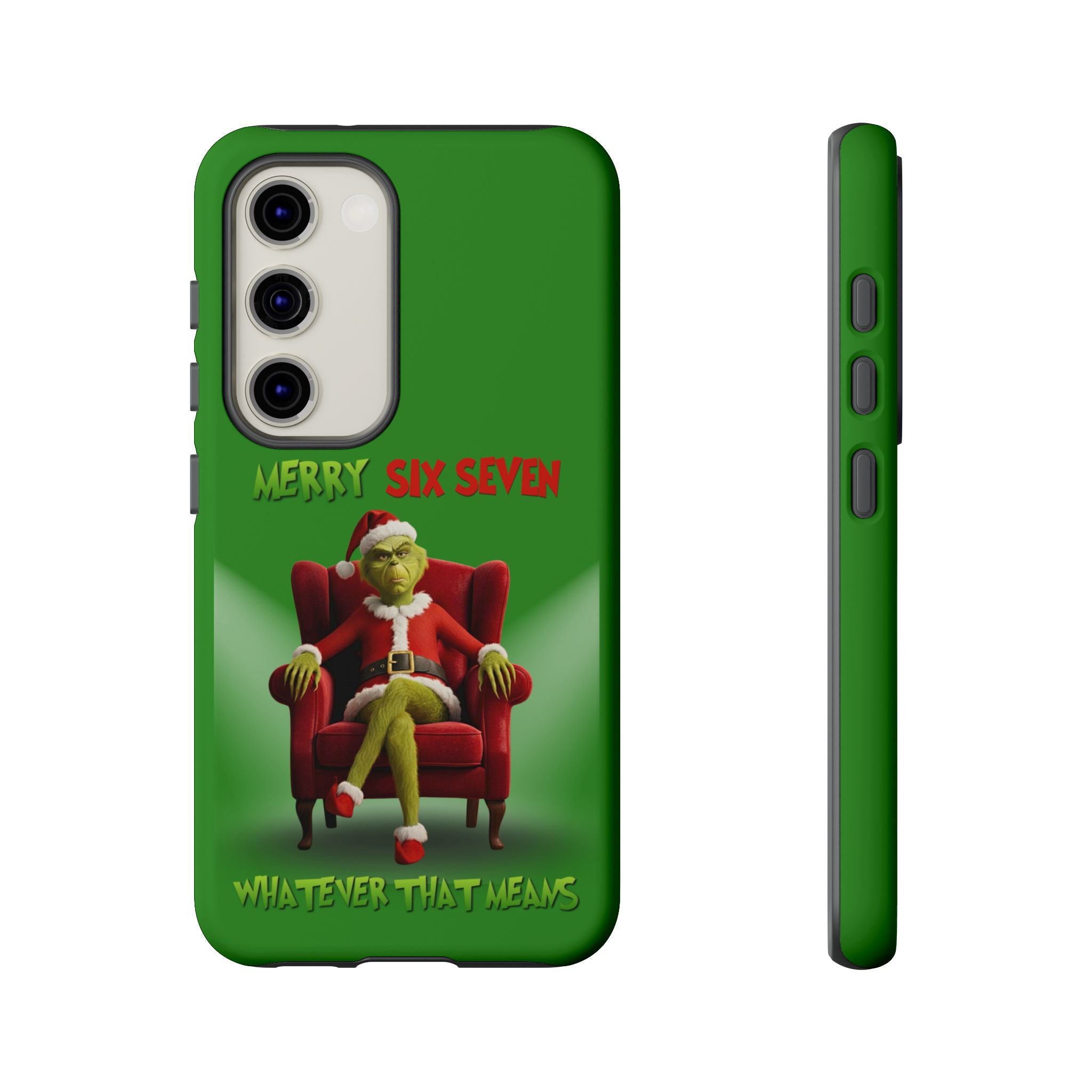 Green Phone Case - The Grinch Six Seven Meme Tough Case