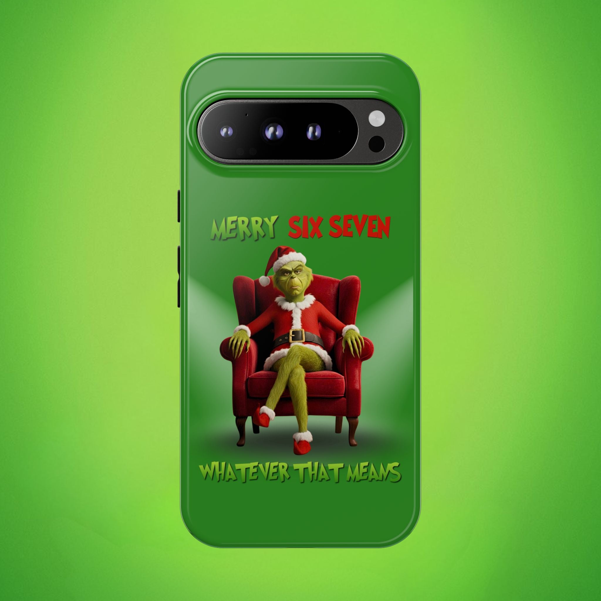 Green Phone Case - The Grinch Six Seven Meme Tough Case