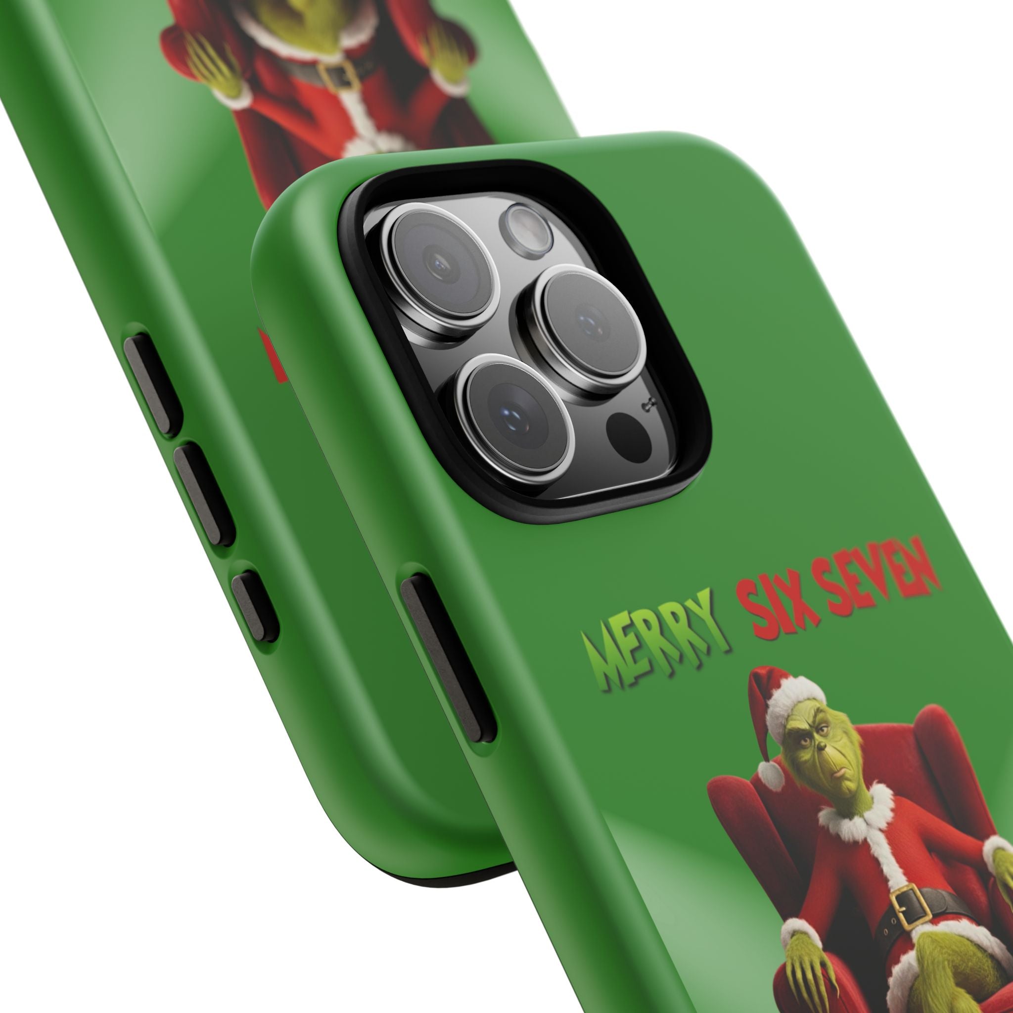 Green Phone Case - The Grinch Six Seven Meme Tough Case