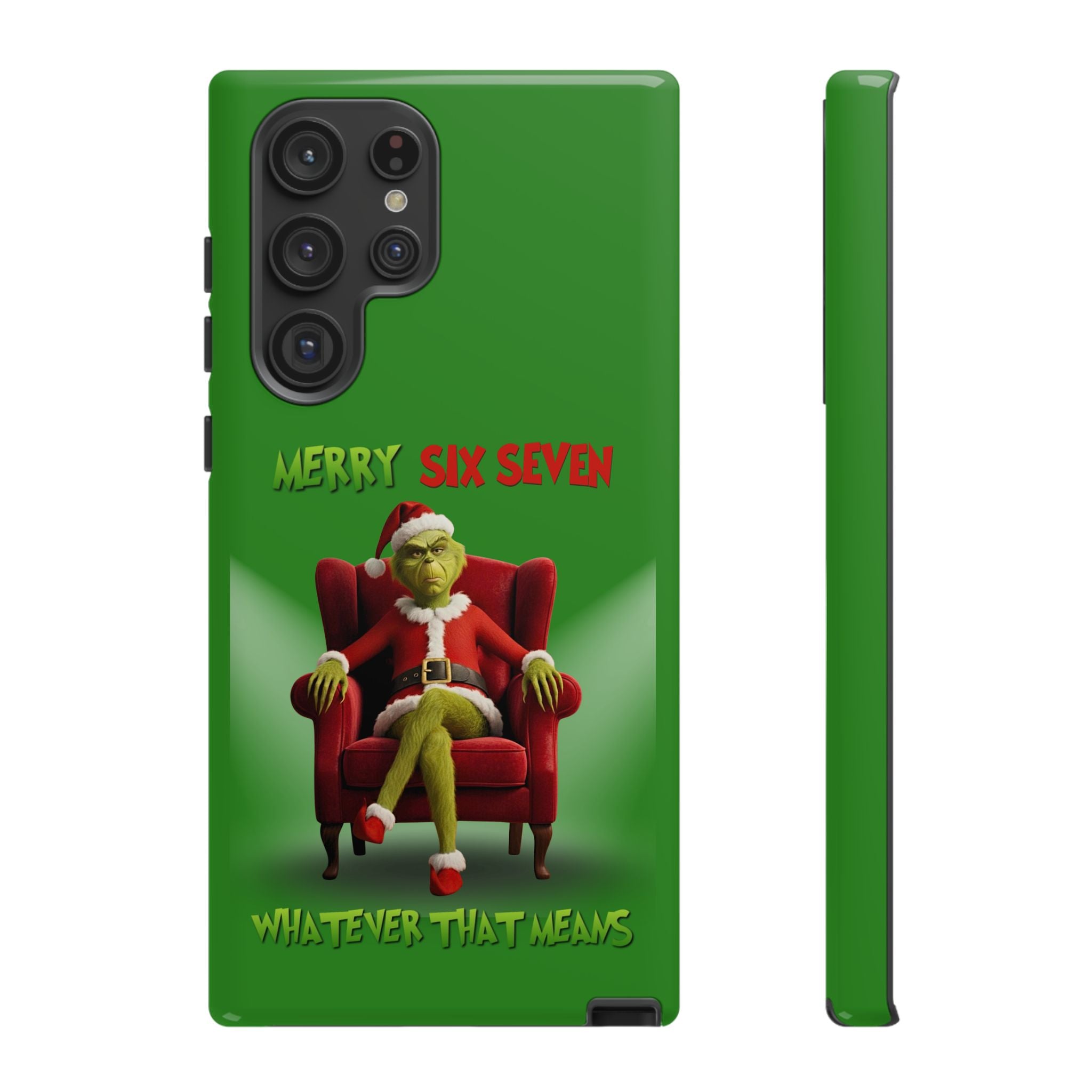 Green Phone Case - The Grinch Six Seven Meme Tough Case