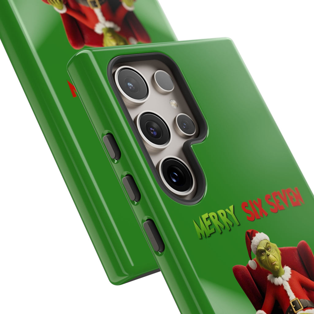 Green Phone Case - The Grinch Six Seven Meme Tough Case