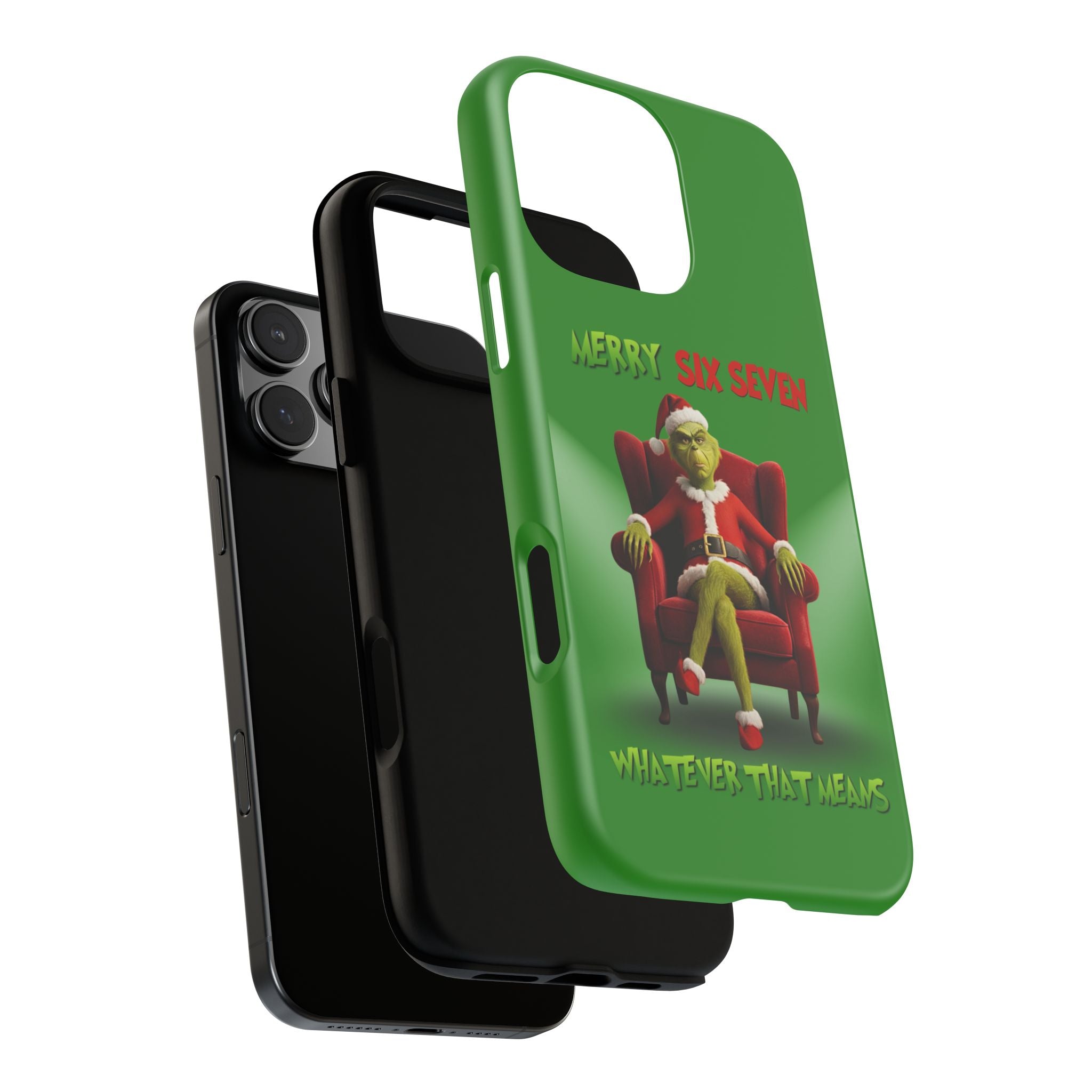 Green Phone Case - The Grinch Six Seven Meme Tough Case