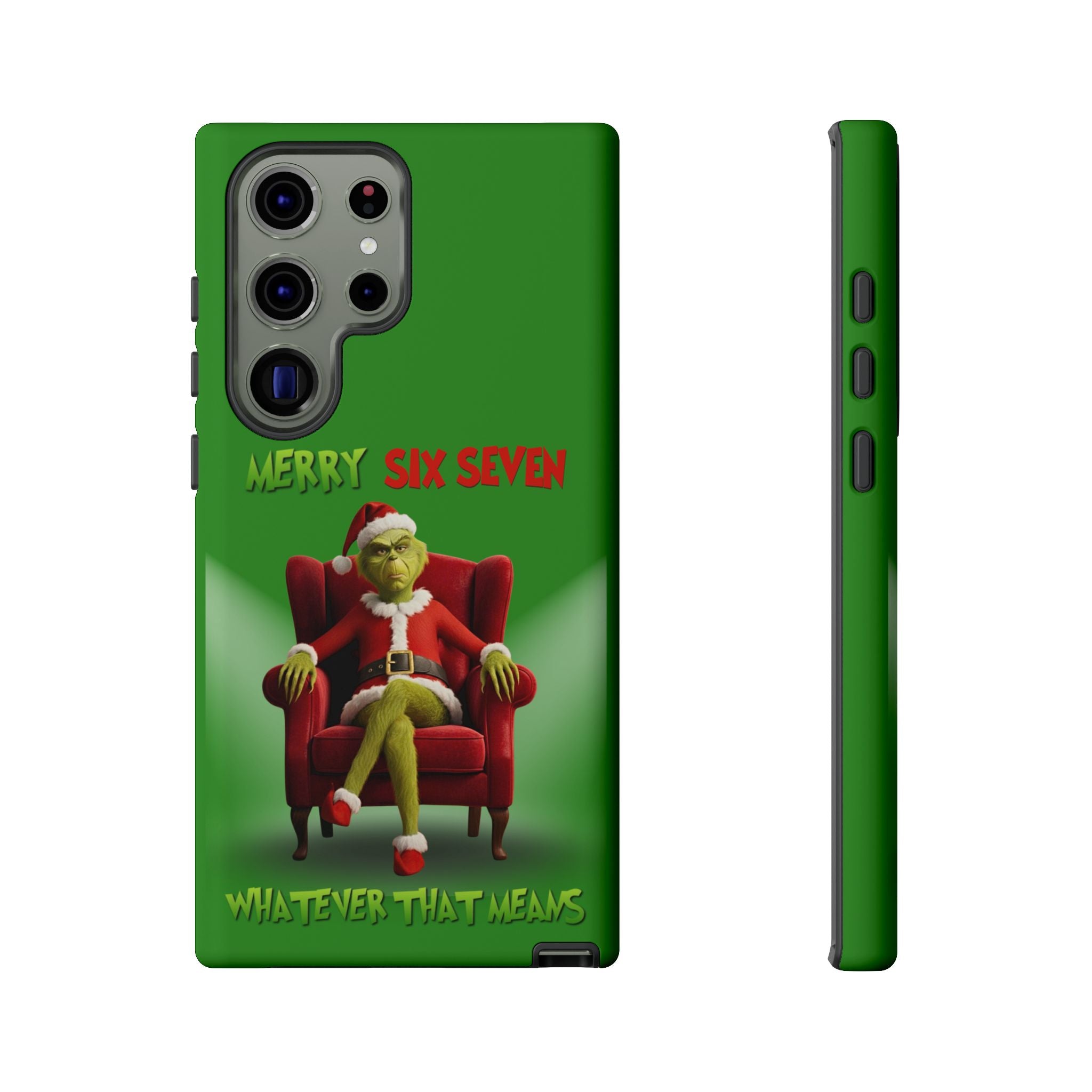 Green Phone Case - The Grinch Six Seven Meme Tough Case