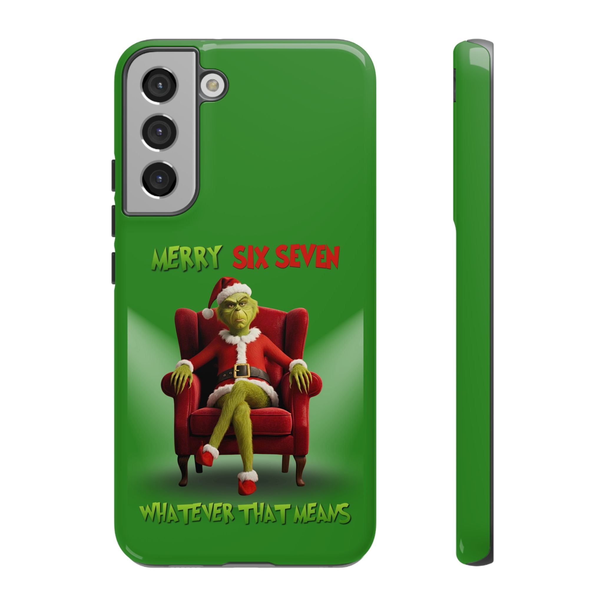 Green Phone Case - The Grinch Six Seven Meme Tough Case