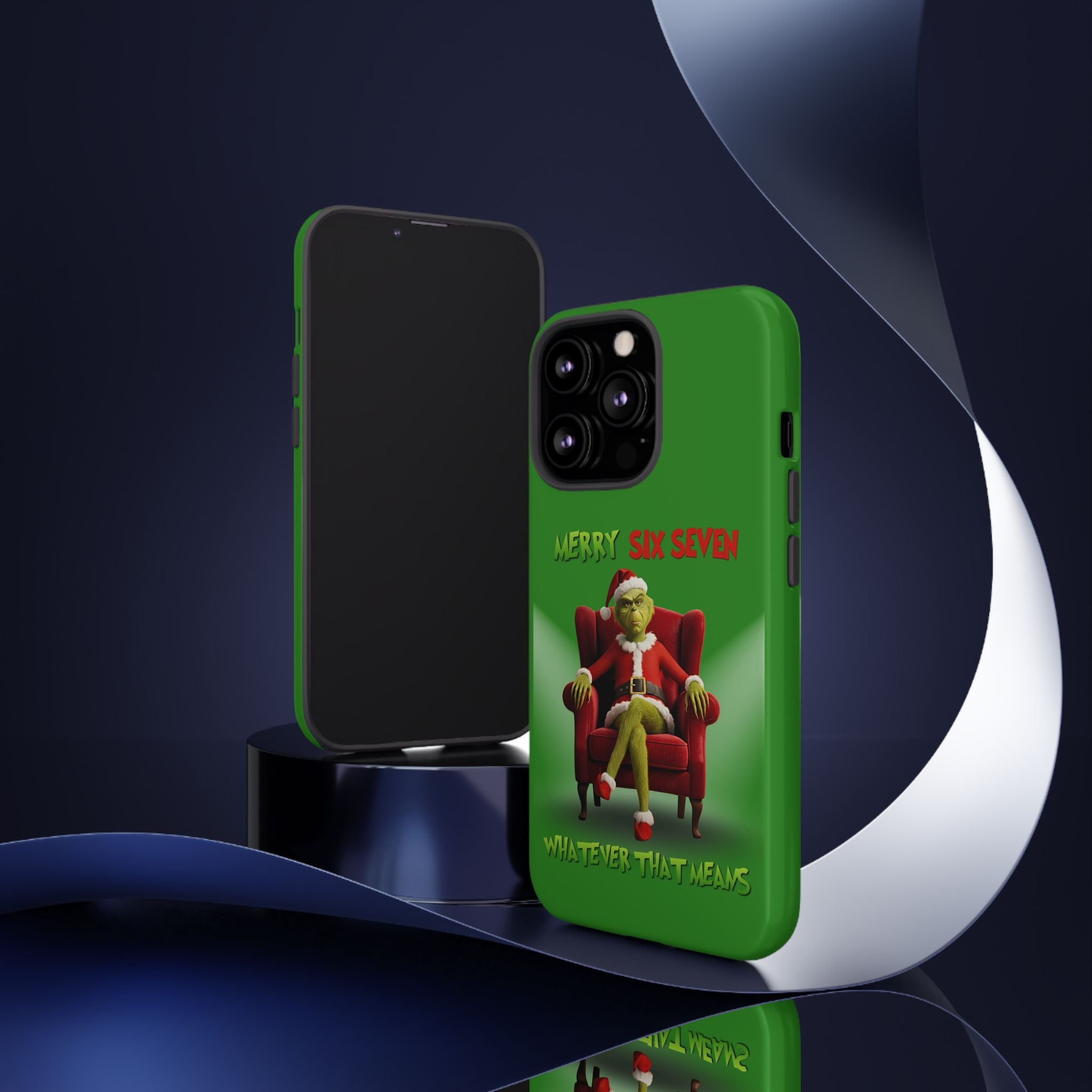 Green Phone Case - The Grinch Six Seven Meme Tough Case