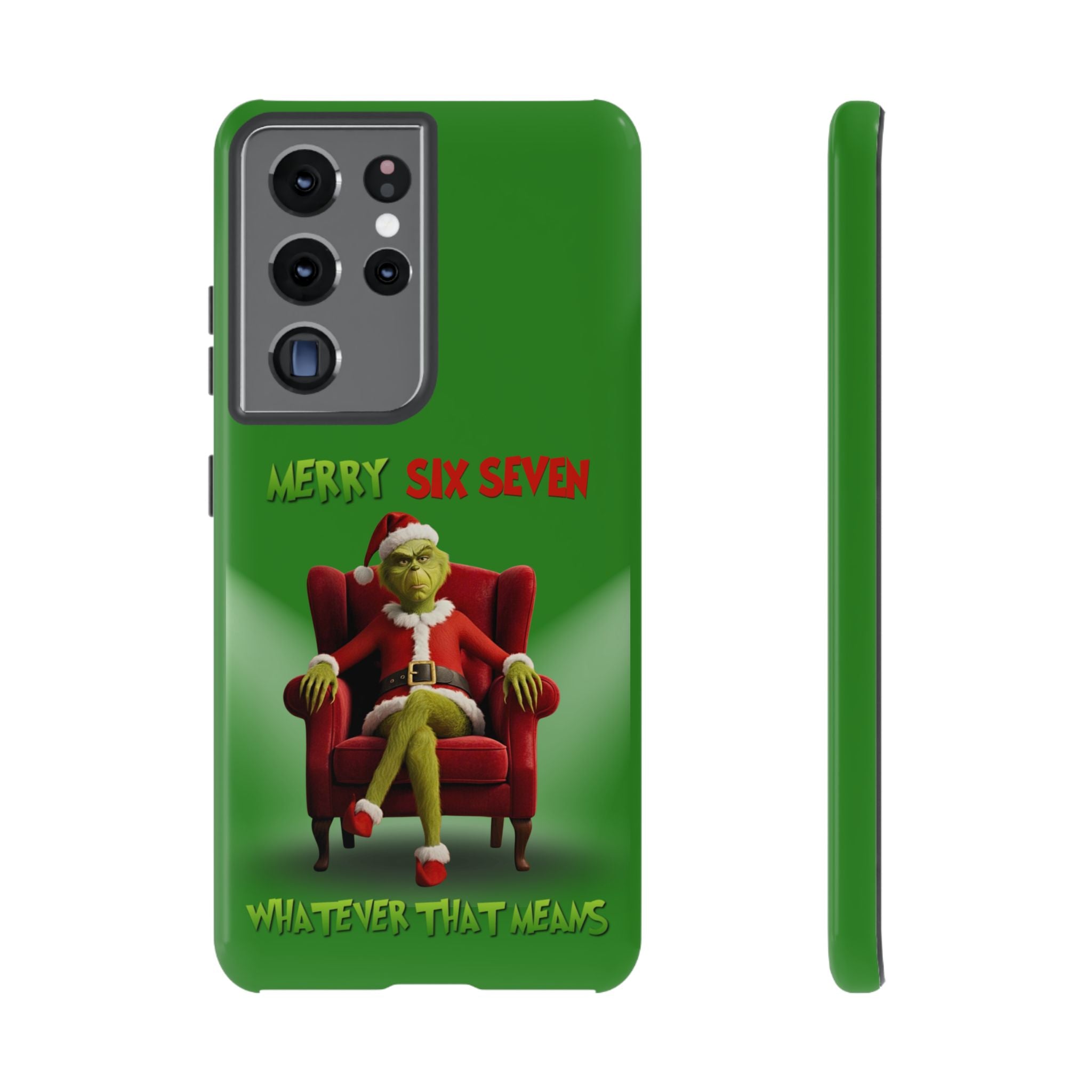 Green Phone Case - The Grinch Six Seven Meme Tough Case
