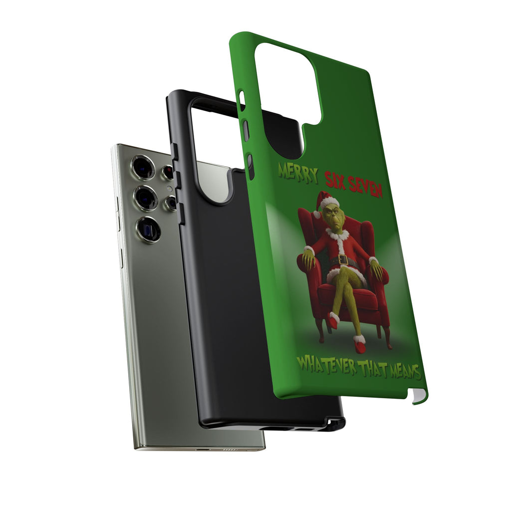 Green Phone Case - The Grinch Six Seven Meme Tough Case