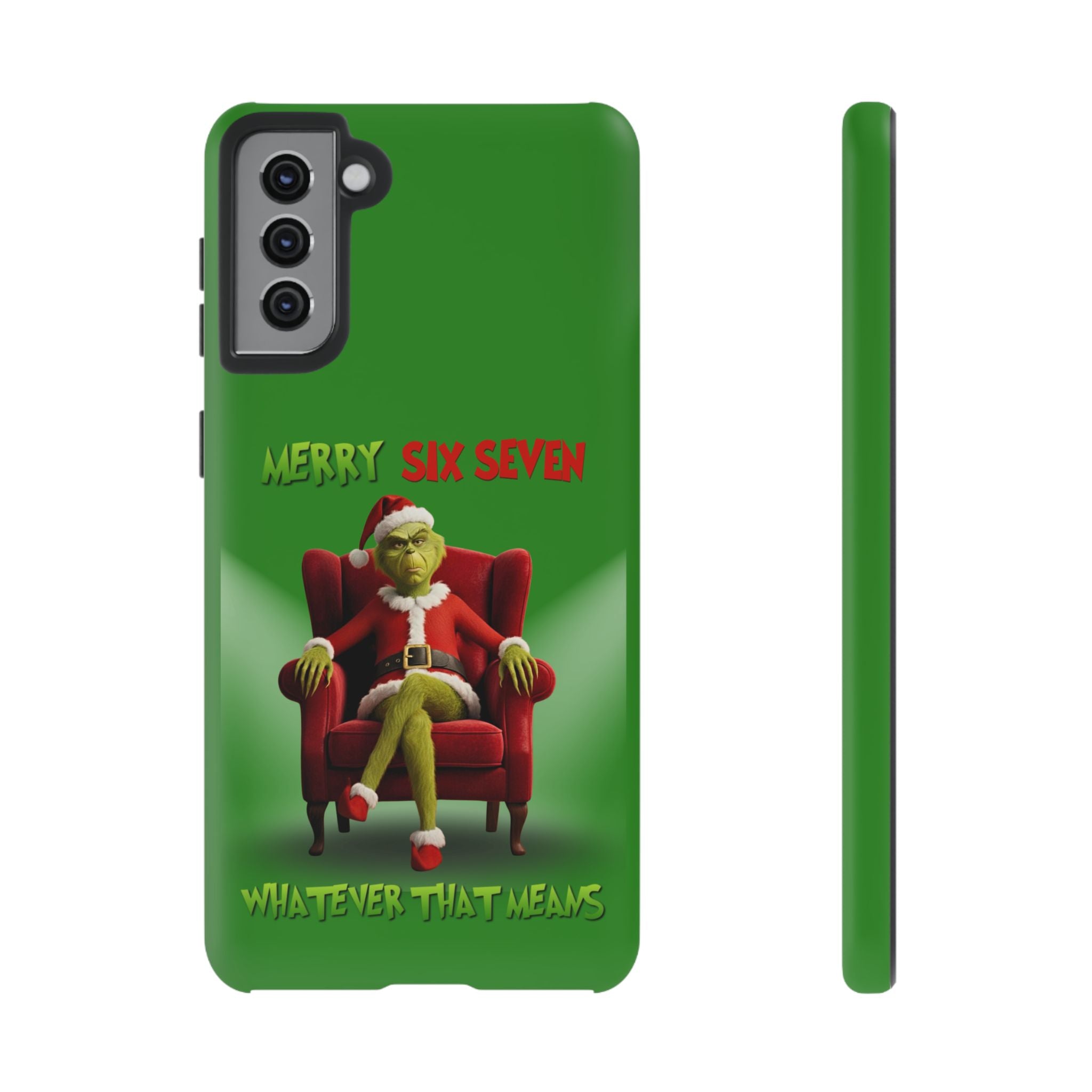 Green Phone Case - The Grinch Six Seven Meme Tough Case