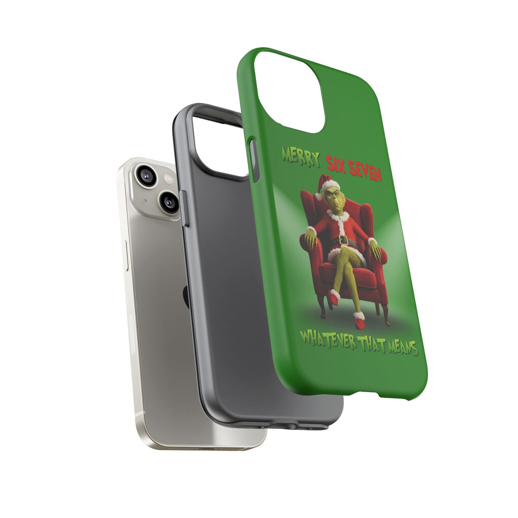 Green Phone Case - The Grinch Six Seven Meme Tough Case
