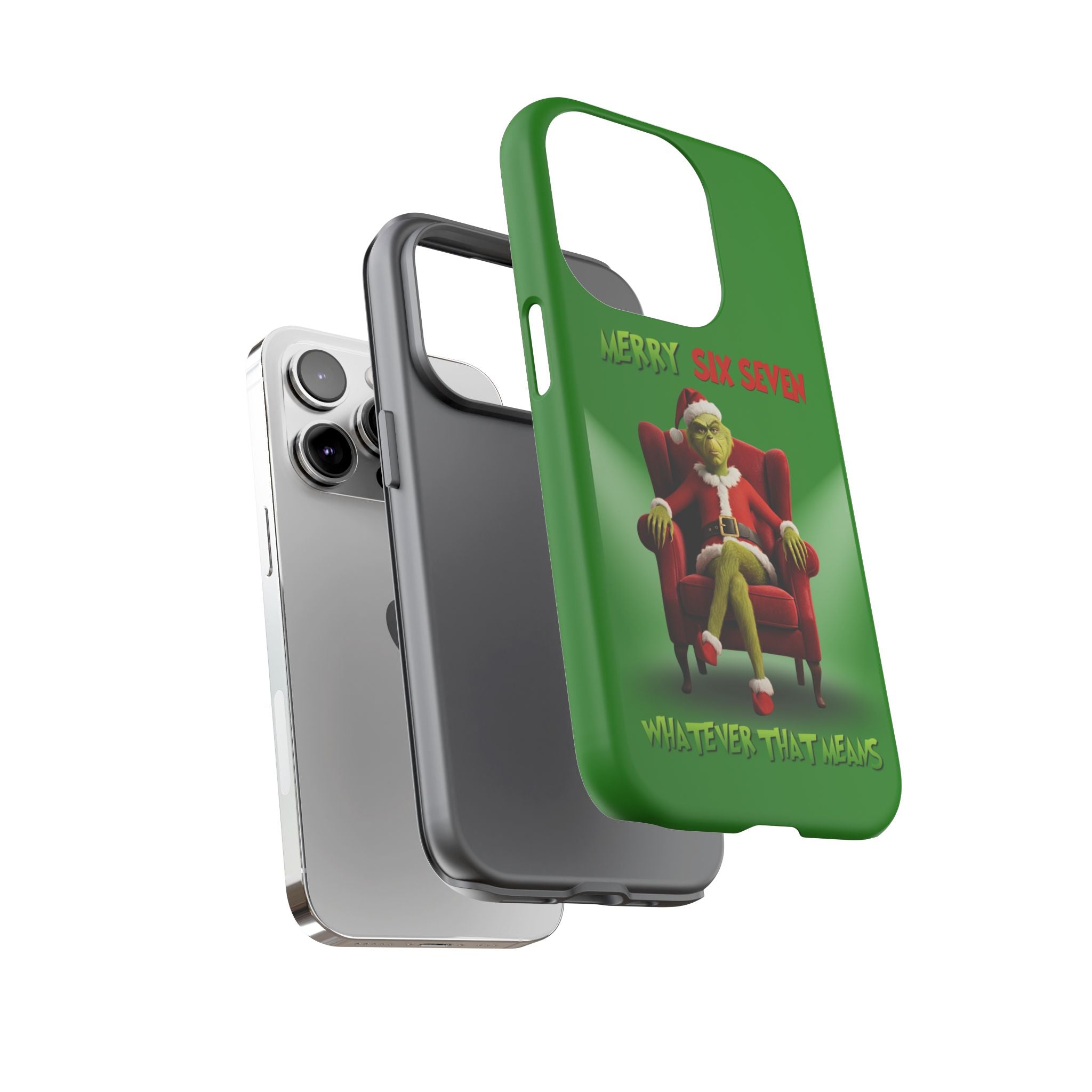 Green Phone Case - The Grinch Six Seven Meme Tough Case