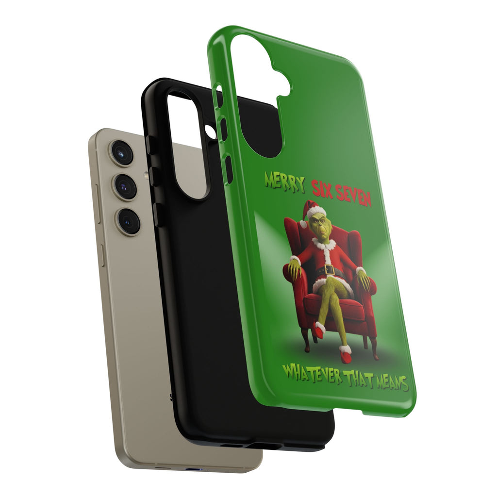 Green Phone Case - The Grinch Six Seven Meme Tough Case
