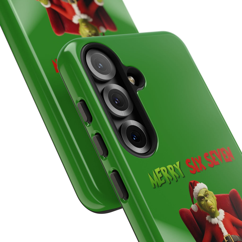 Green Phone Case - The Grinch Six Seven Meme Tough Case