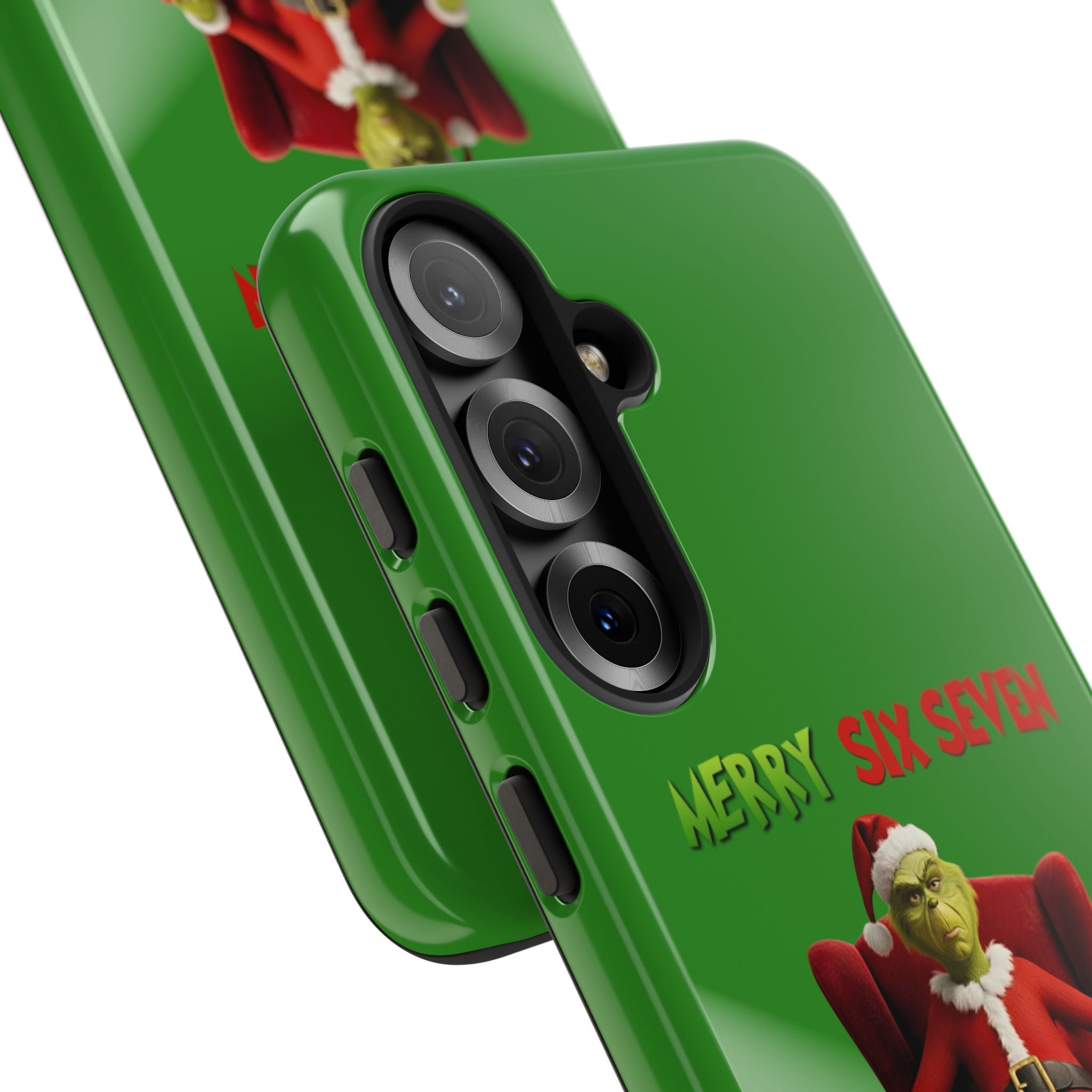 Green Phone Case - The Grinch Six Seven Meme Tough Case