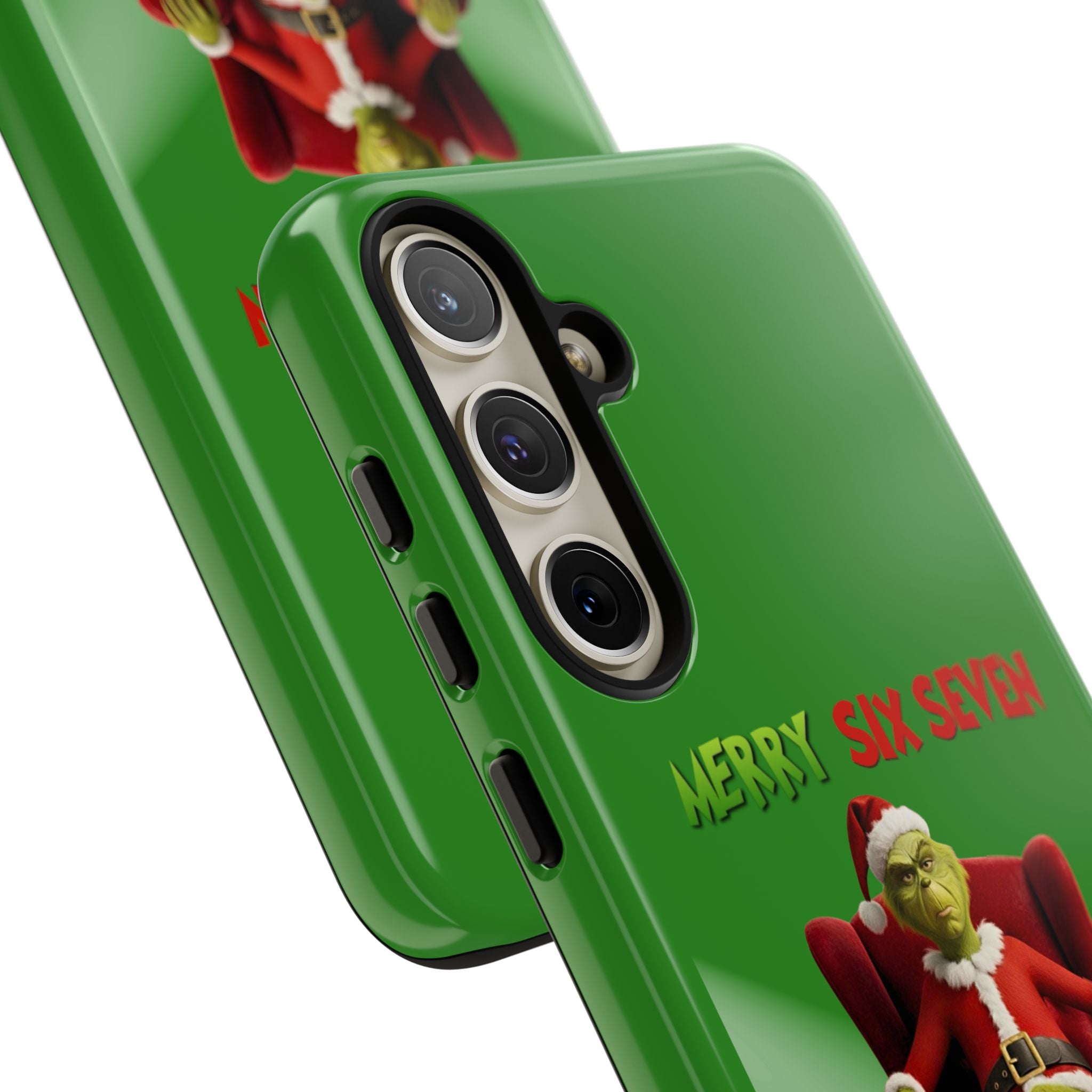 Green Phone Case - The Grinch Six Seven Meme Tough Case