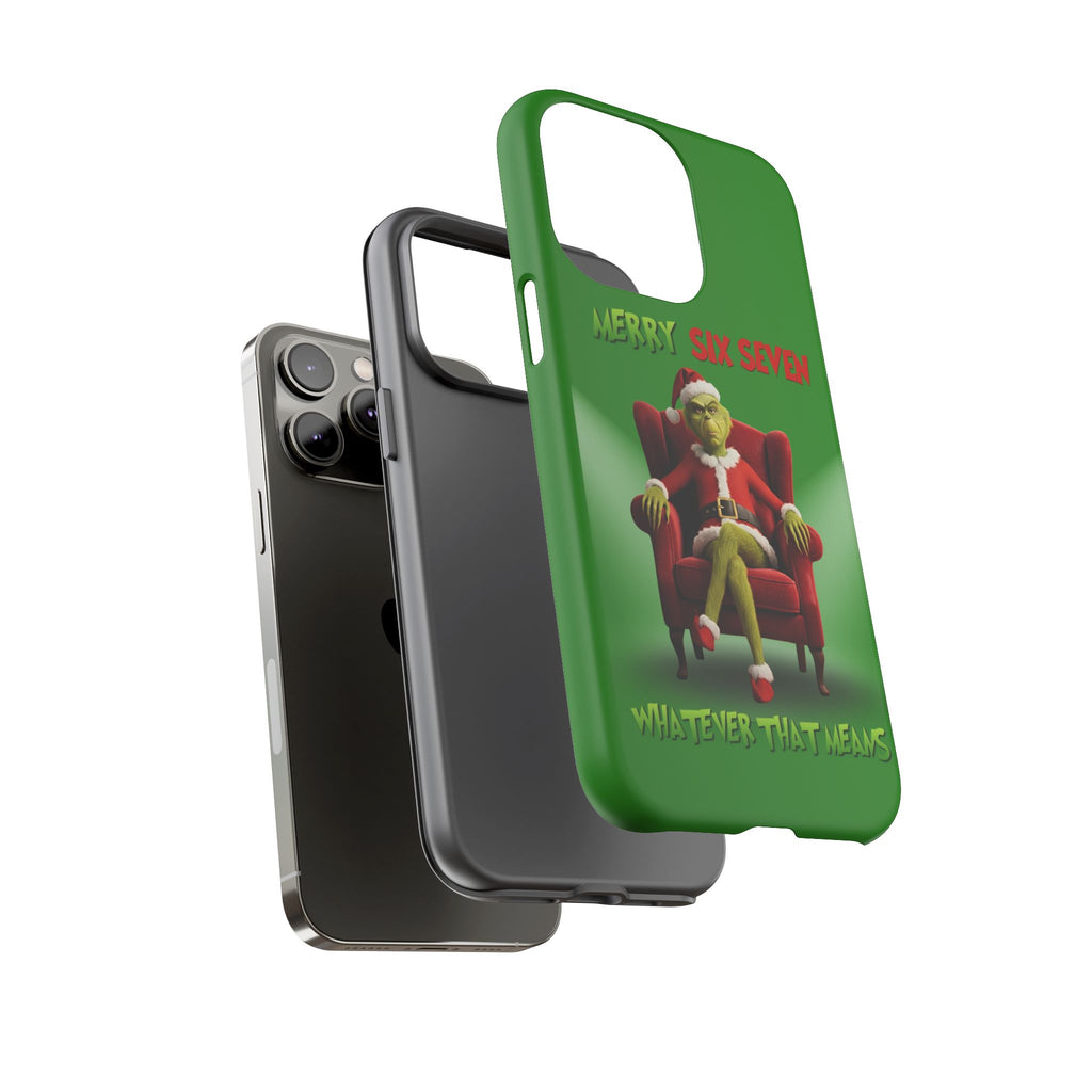 Green Phone Case - The Grinch Six Seven Meme Tough Case