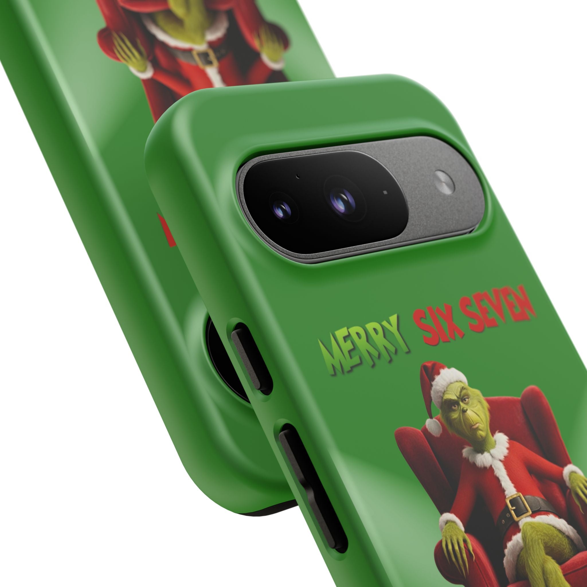 Green Phone Case - The Grinch Six Seven Meme Tough Case
