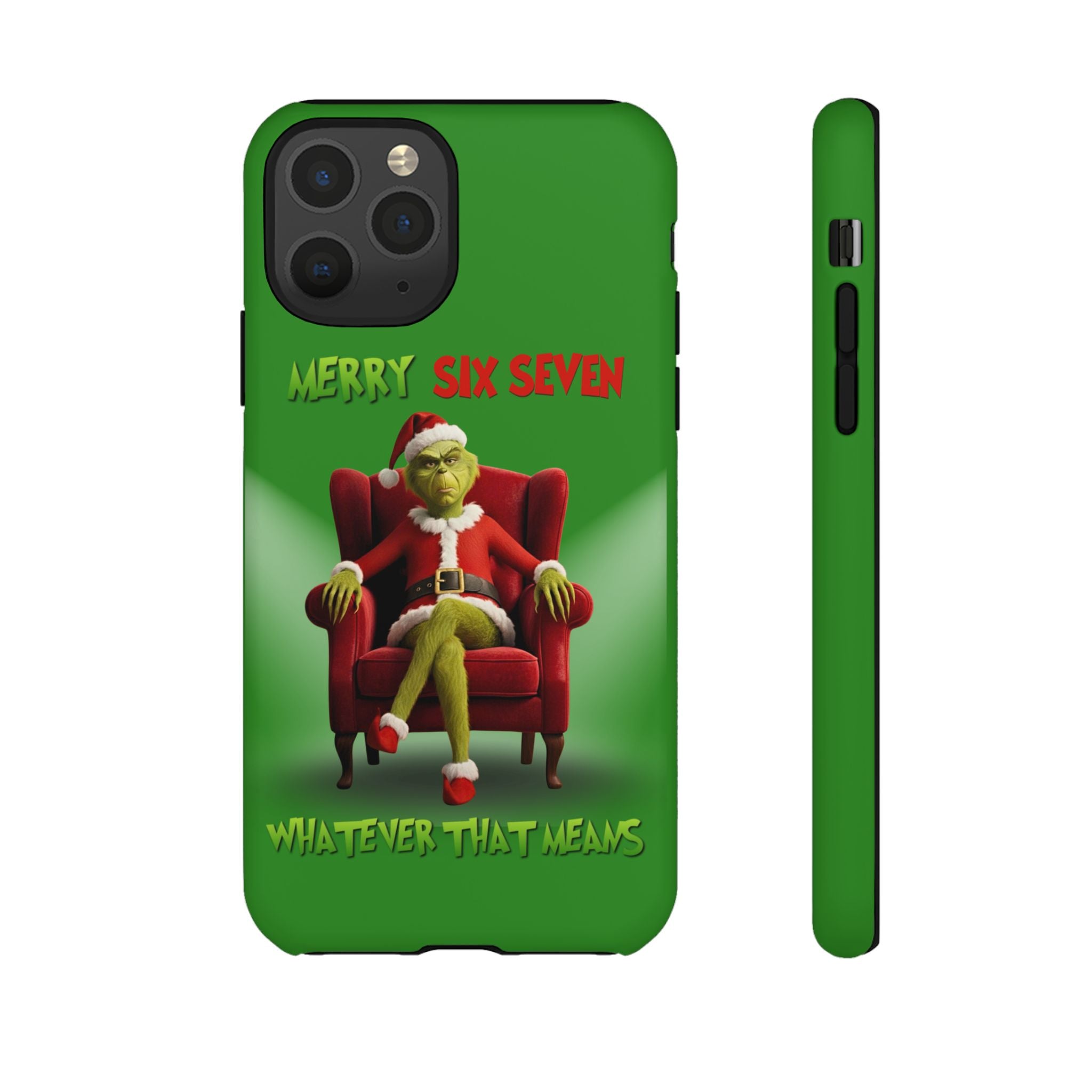 Green Phone Case - The Grinch Six Seven Meme Tough Case