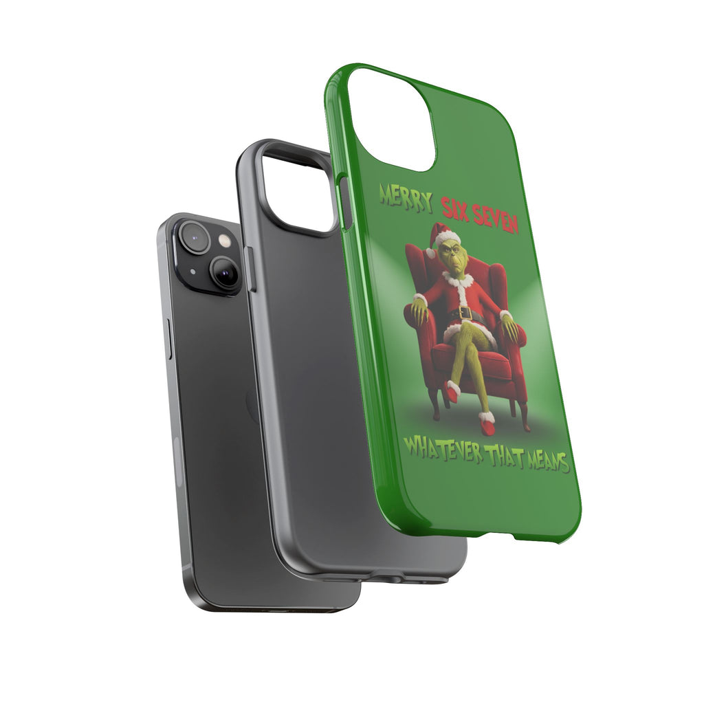 Green Phone Case - The Grinch Six Seven Meme Tough Case