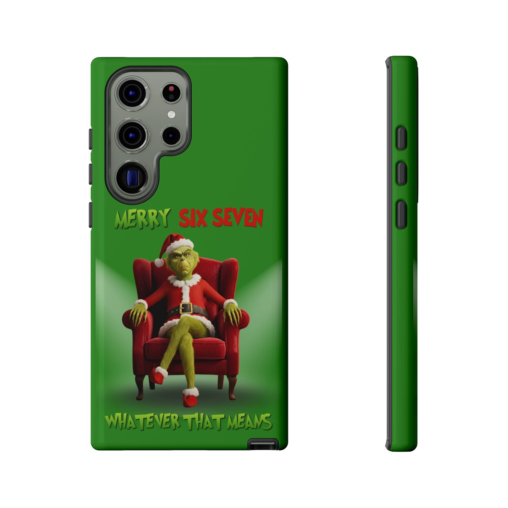 Green Phone Case - The Grinch Six Seven Meme Tough Case
