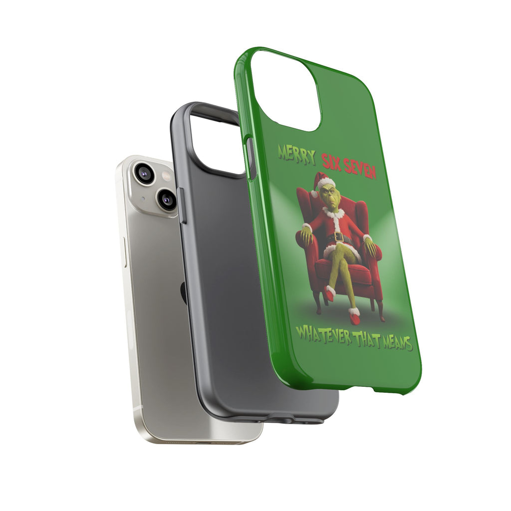 Green Phone Case - The Grinch Six Seven Meme Tough Case