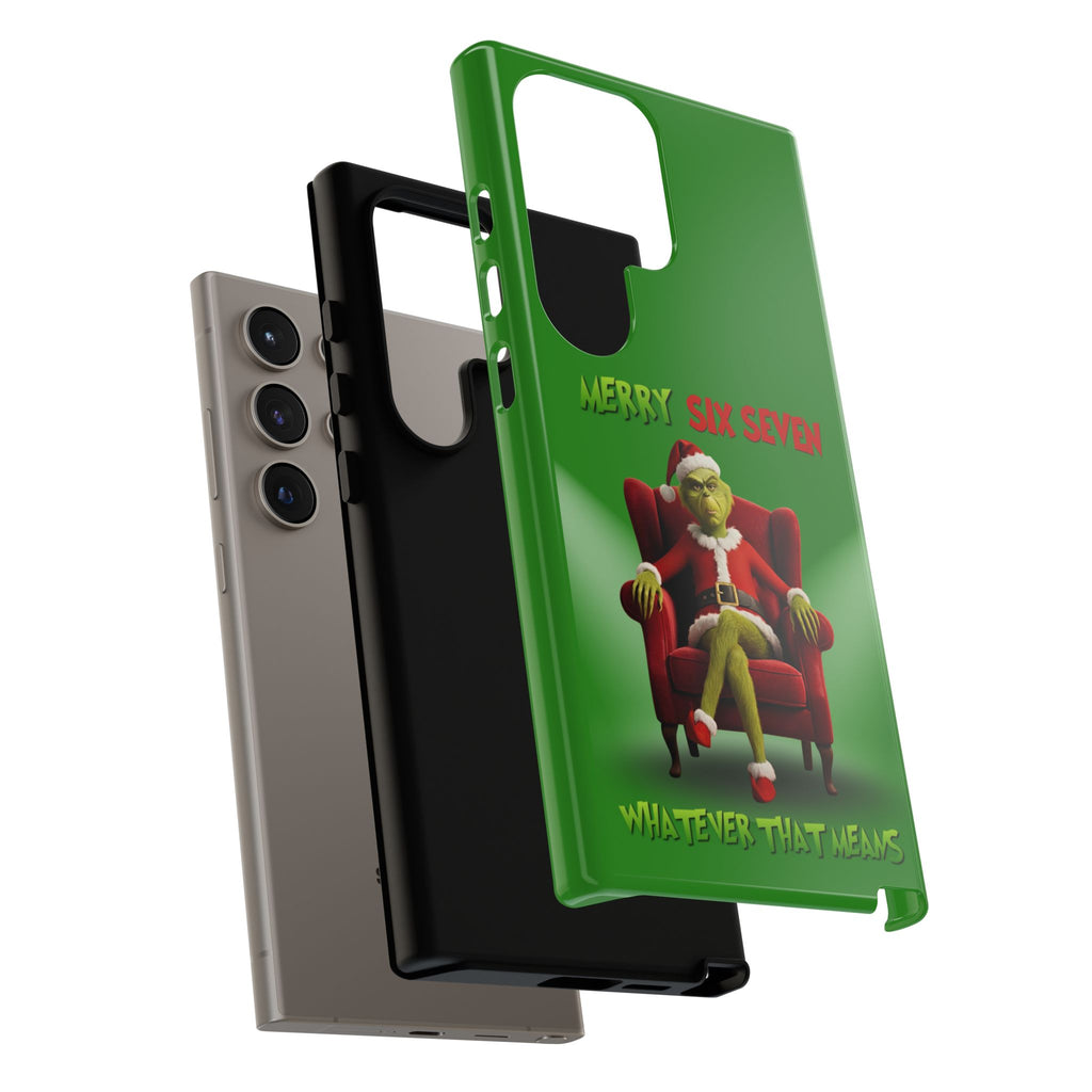 Green Phone Case - The Grinch Six Seven Meme Tough Case