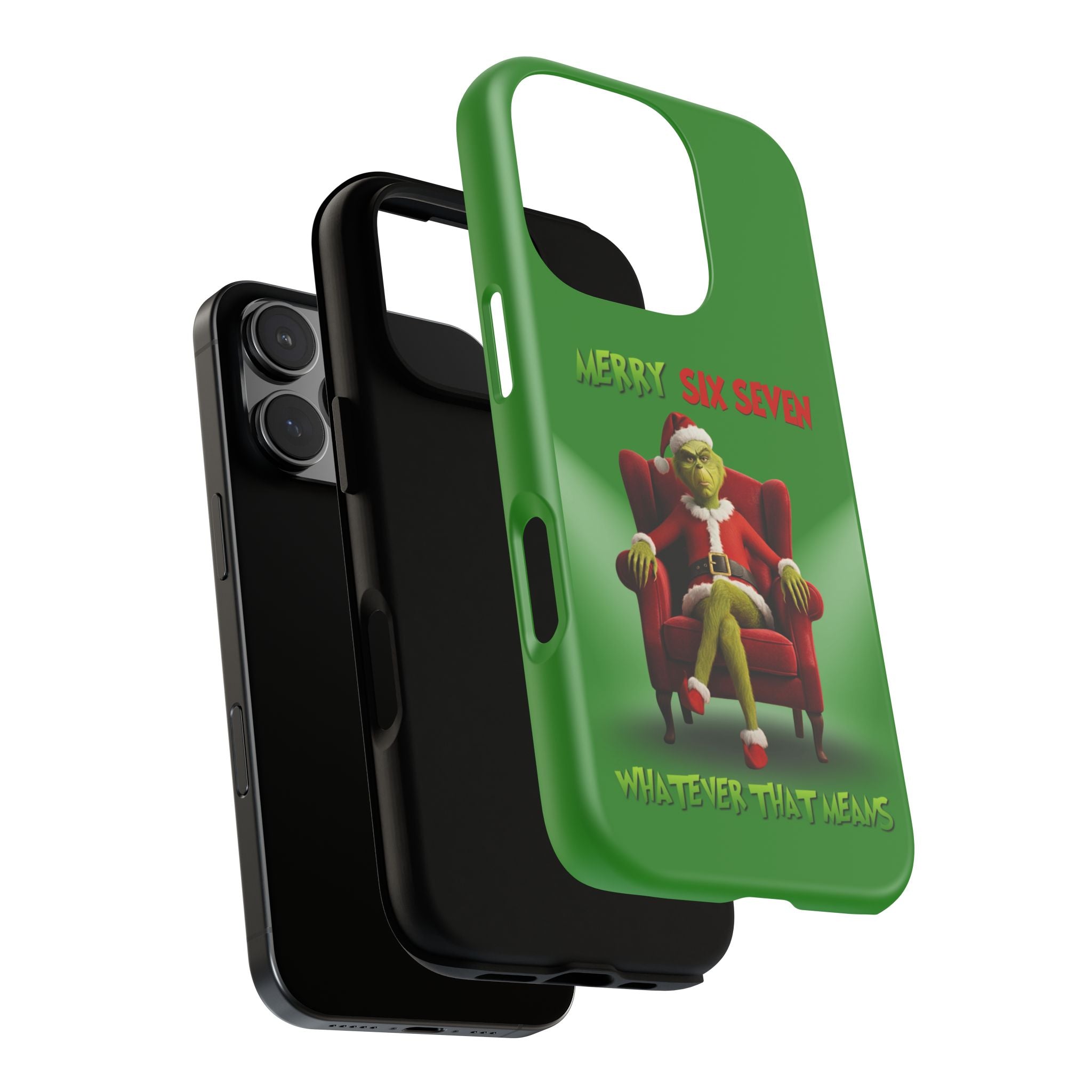 Green Phone Case - The Grinch Six Seven Meme Tough Case